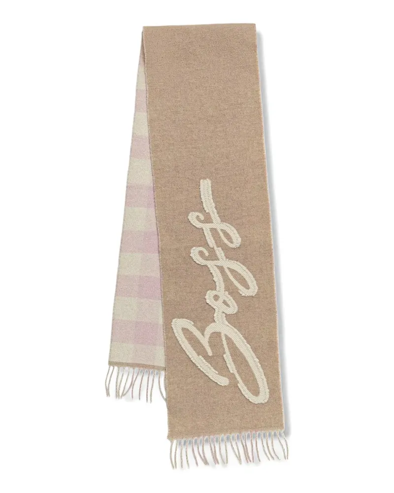 HUGO BOSS fringed scarf - Nude Nude