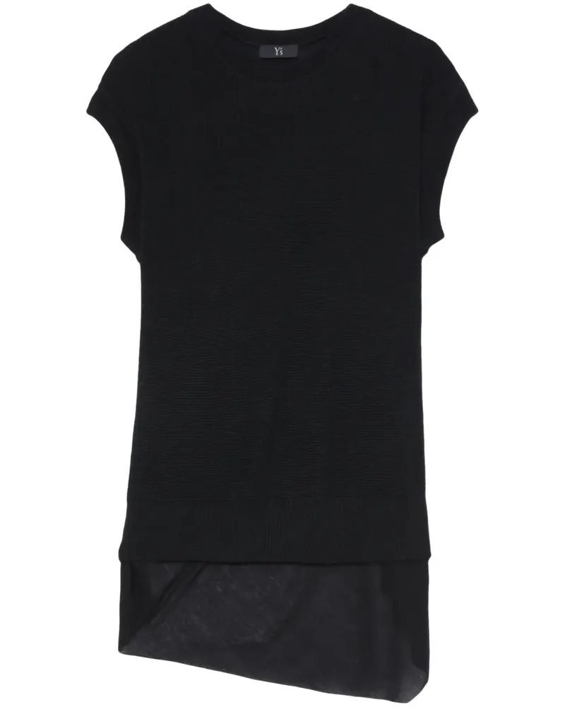 Yohji Yamamoto Gerafftes Top - Schwarz Schwarz