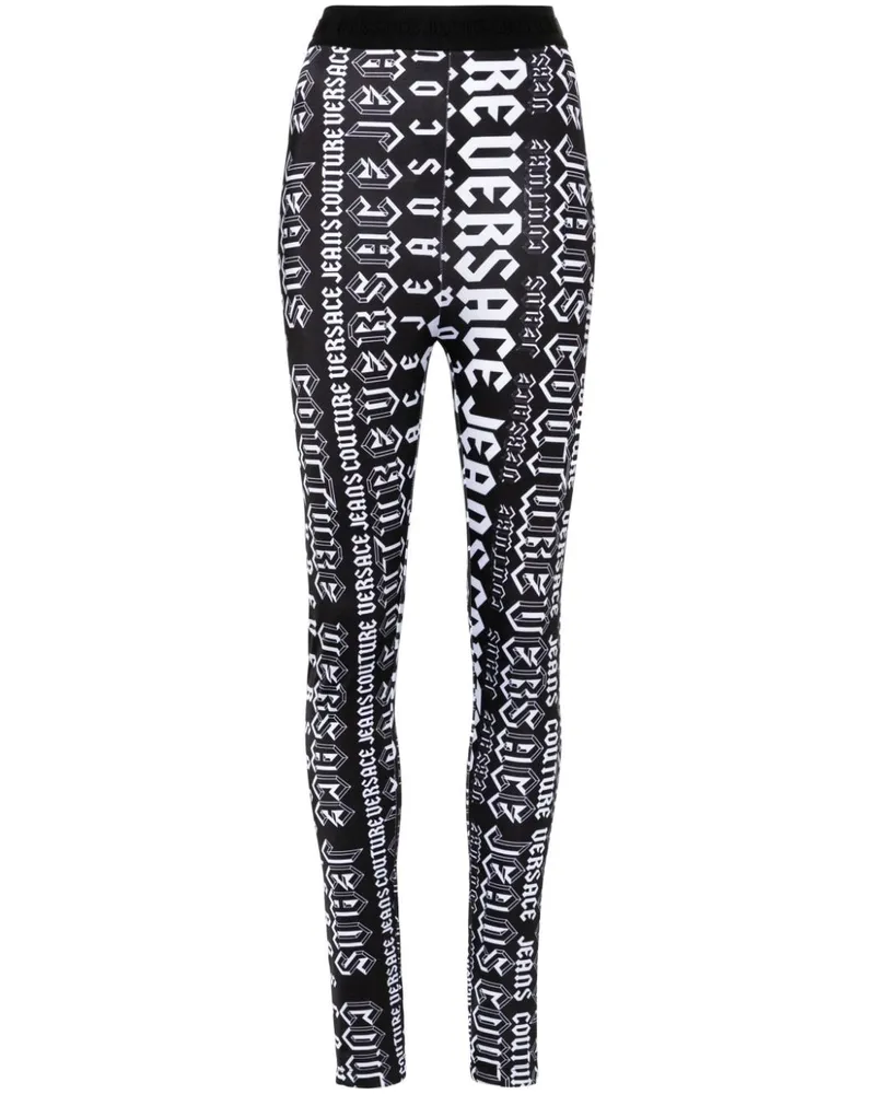 Versace Jeans Leggings mit Logo-Print - Schwarz Schwarz