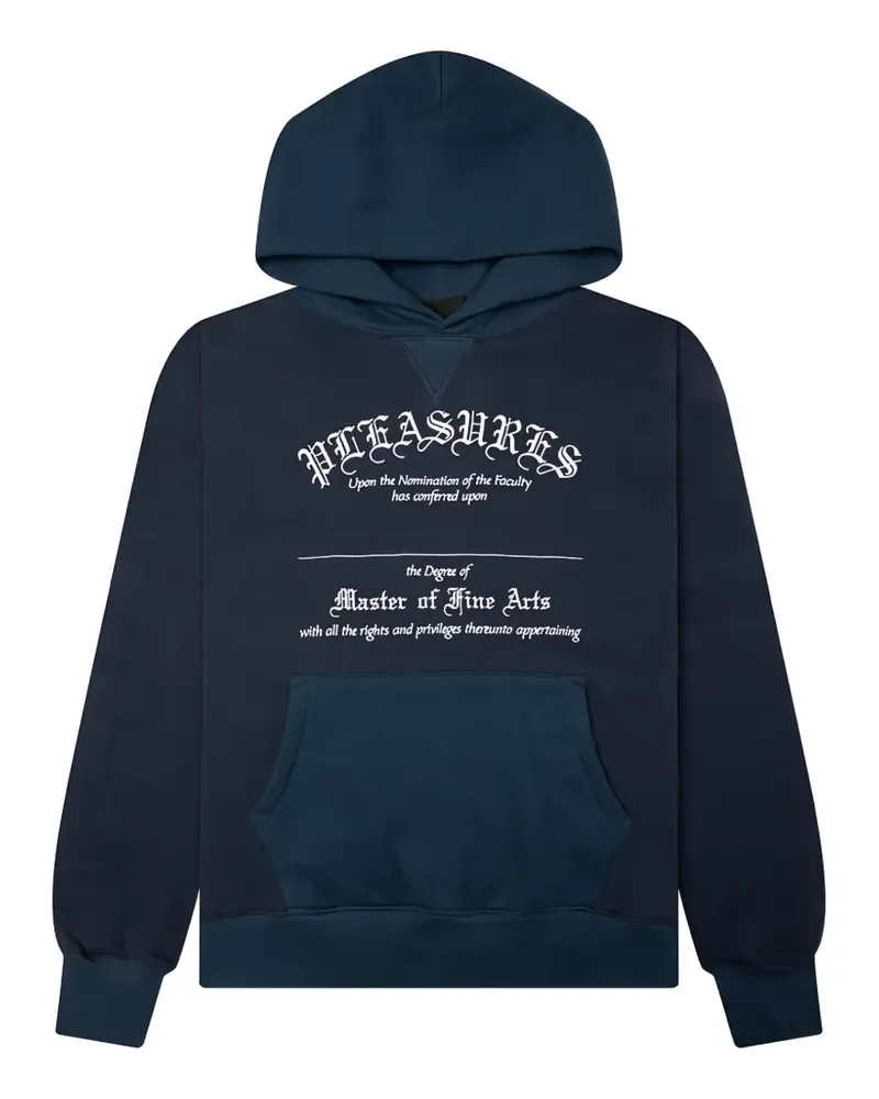 PLEASURES Degree logo-print hoodie - Blau Blau