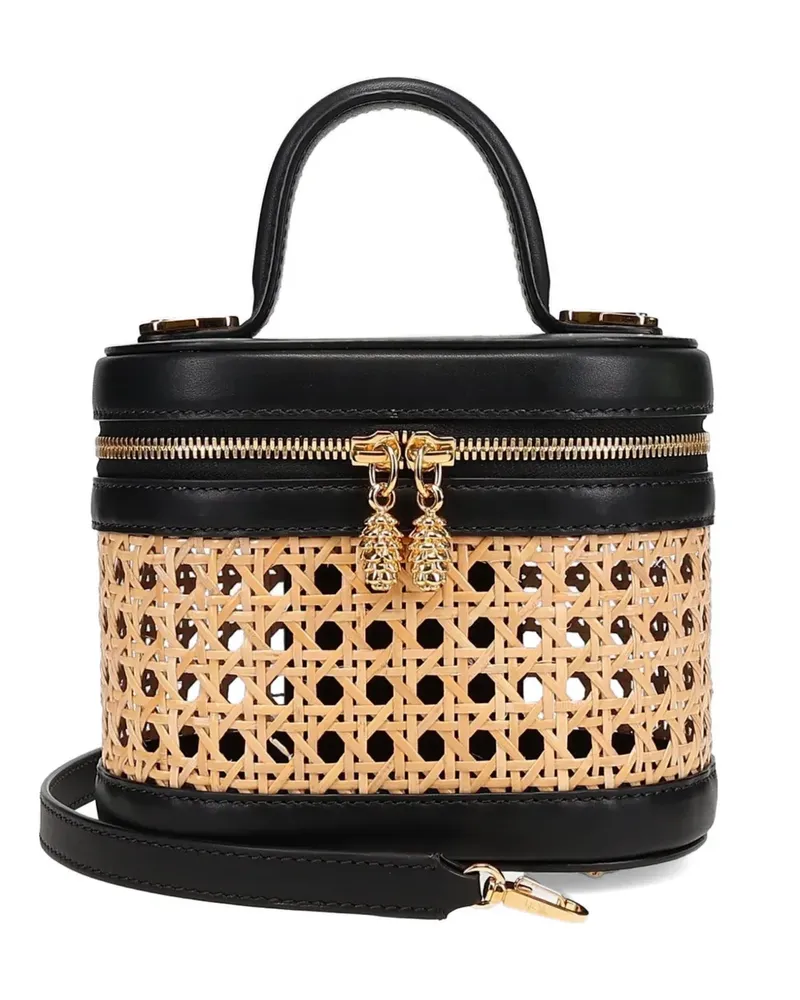 Tyler Ellis small Victoria wicker tote bag - Nude Nude