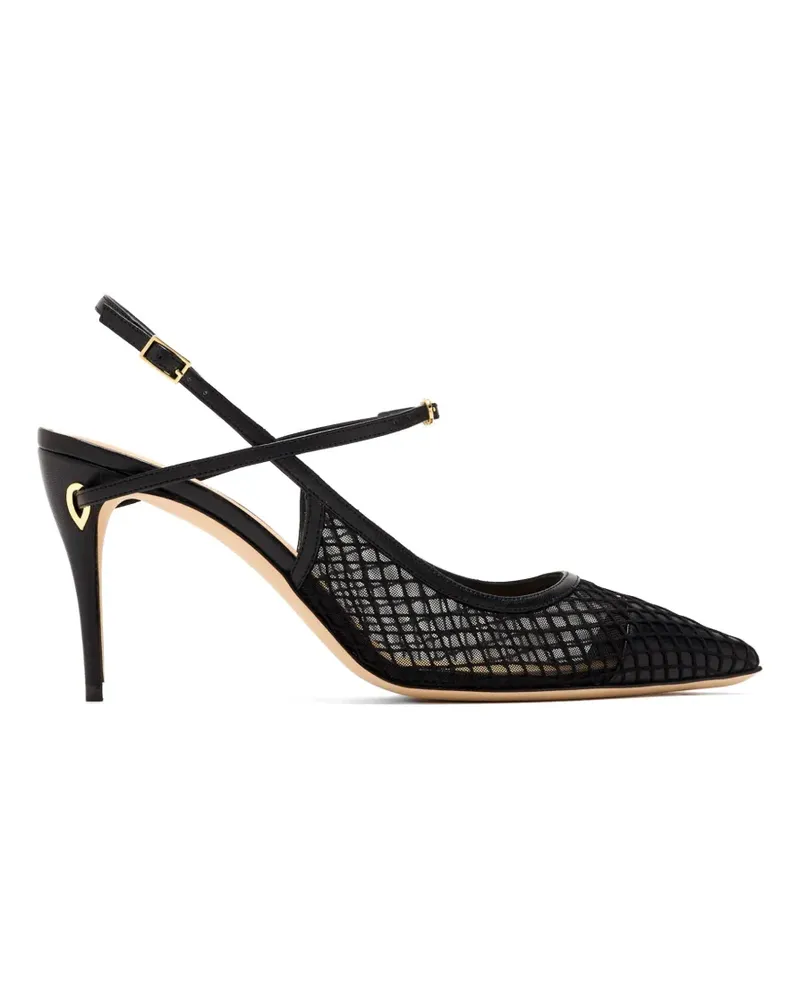Jennifer Chamandi Edoardo 85 mesh-panelled leather pumps - Schwarz Schwarz