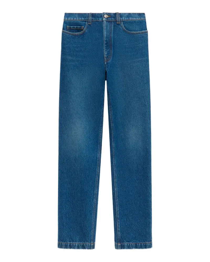 Marni Straight-Leg-Jeans mit Logo-Patch - Blau Blau