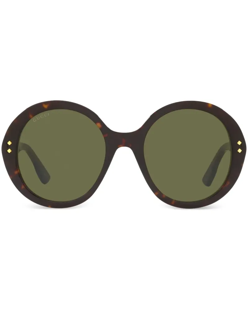 Gucci Runde Sonnenbrille in Schildpattoptik - Braun Braun