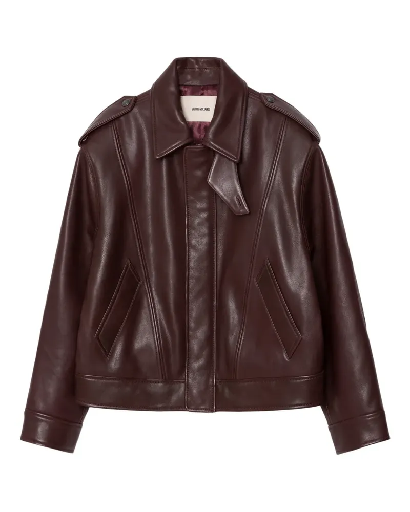 Zadig & Voltaire Kimo Lederjacke mit Knöpfen - Rot Rot