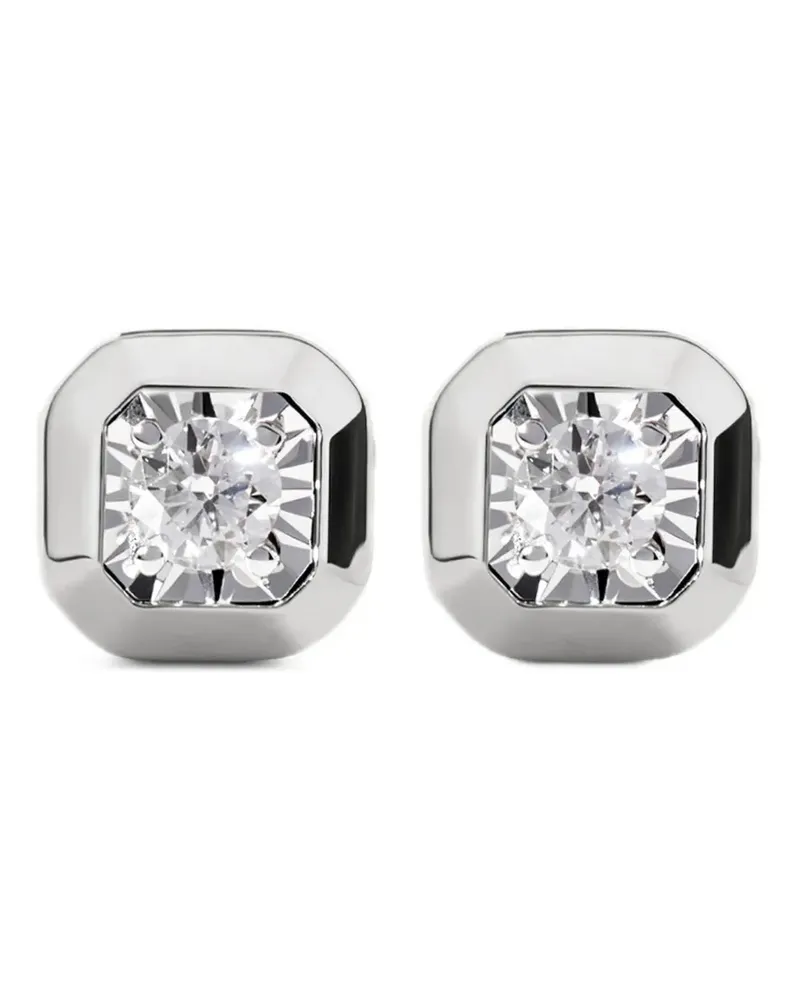 Monica Vinader Eckige Ohrstecker - Silber Silber