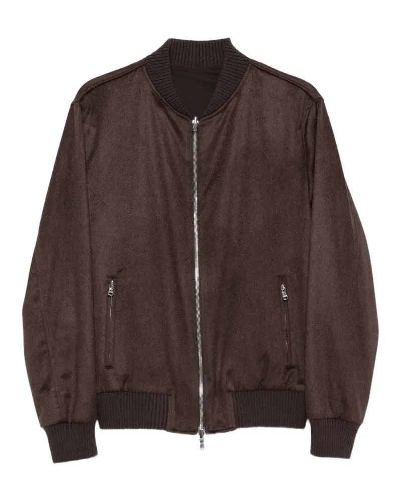 BARBA Jacke mit geripptem Besatz - Grau Grau