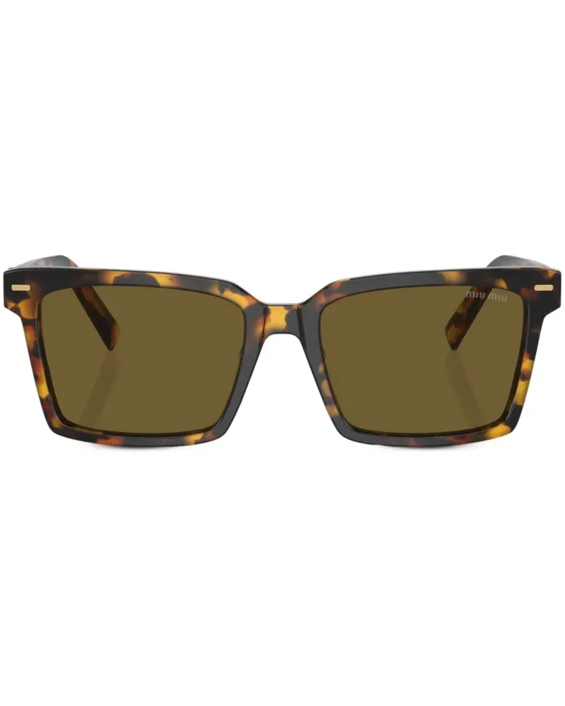 Miu Miu Eckige Sonnenbrille in Schildpattoptik - Braun Braun