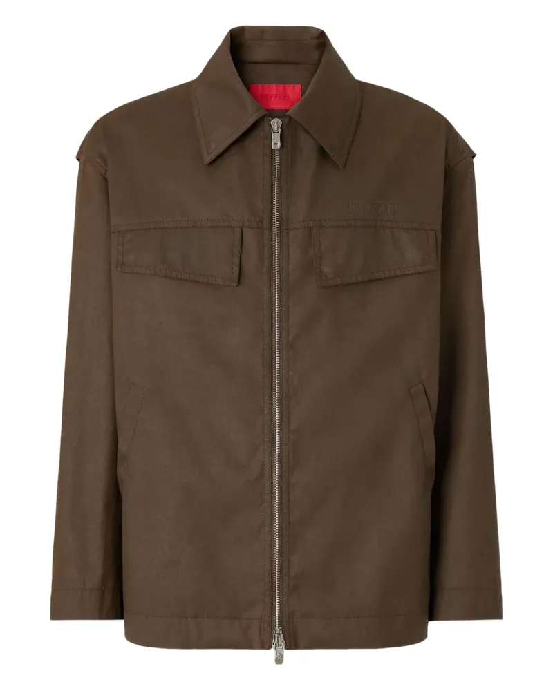 Ferrari Hemdjacke mit Reißverschluss - Braun Braun