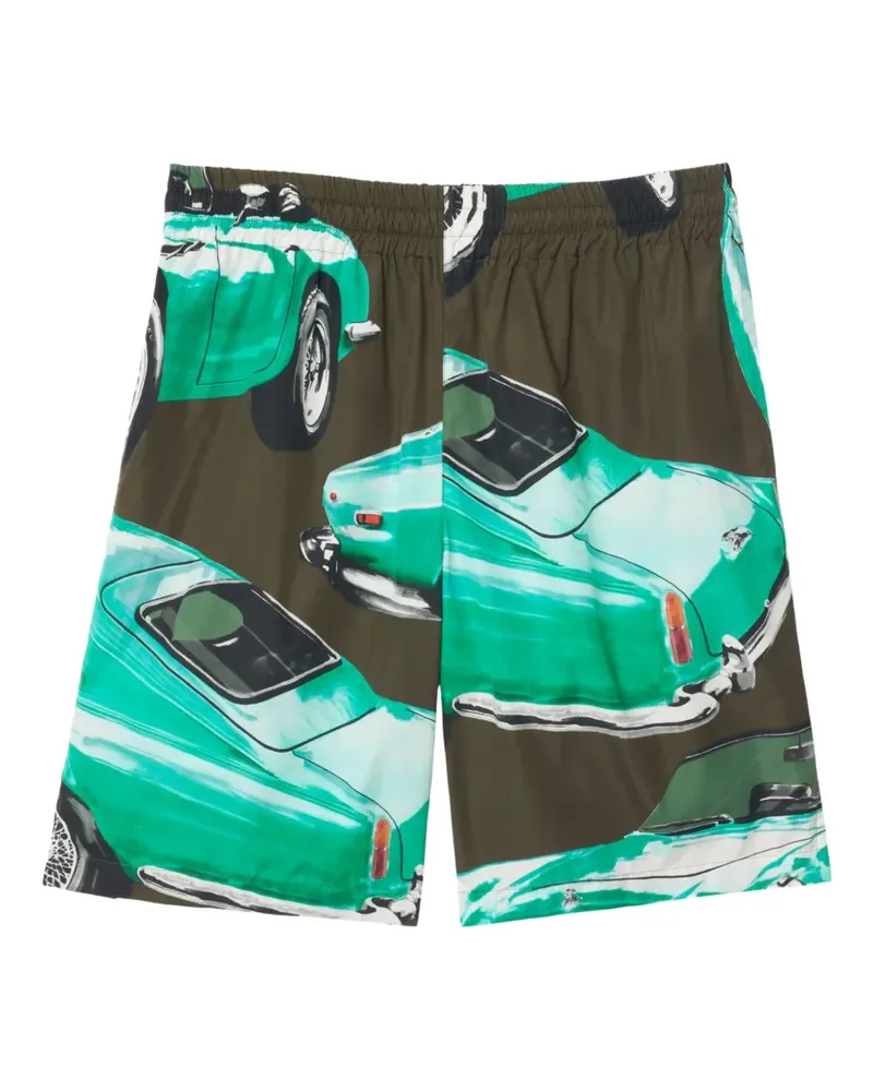 Burberry Popeline-Shorts mit Print - Grün Grün
