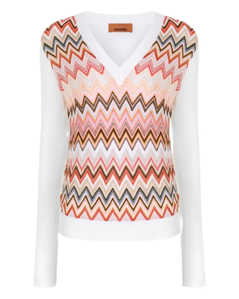 Missoni Pullover mit Zickzackmuster - Weiß Weiß