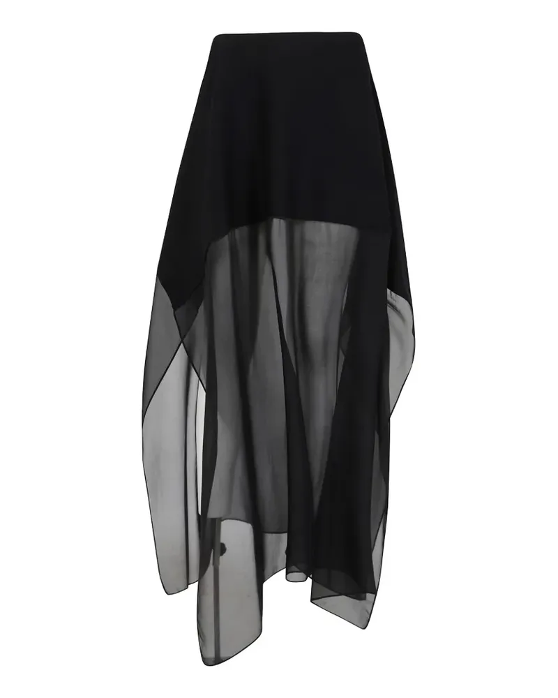 Max Mara Asymmetrischer Midirock - Schwarz Schwarz