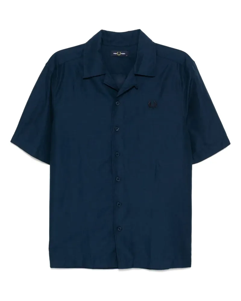 Fred Perry Hemd mit Logo-Stickerei - Blau Blau