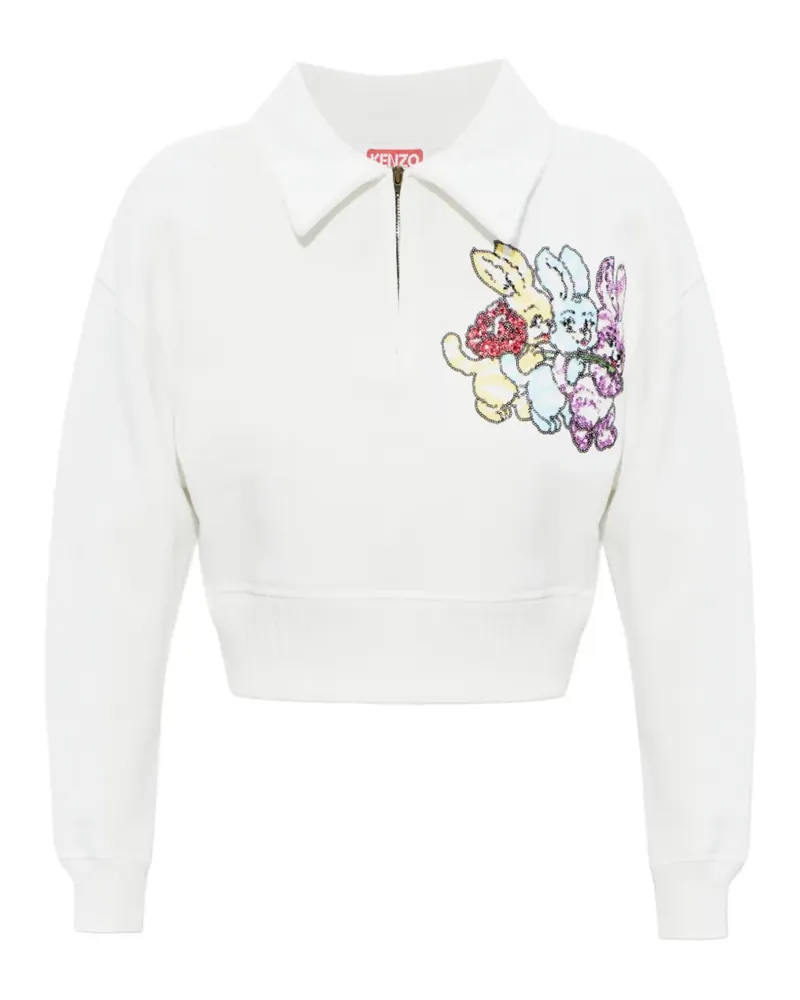 Kenzo Poloshirt mit Cartoon-Print - Weiß Weiß