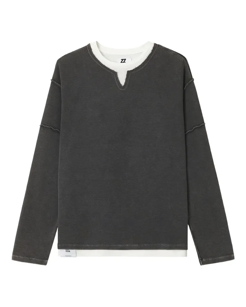 Izzue Sweatshirt im Layering-Look - Grau Grau