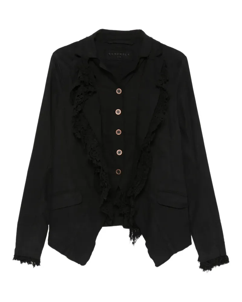 Studiorundholz lace-trim raw-cut jacket - Schwarz Schwarz