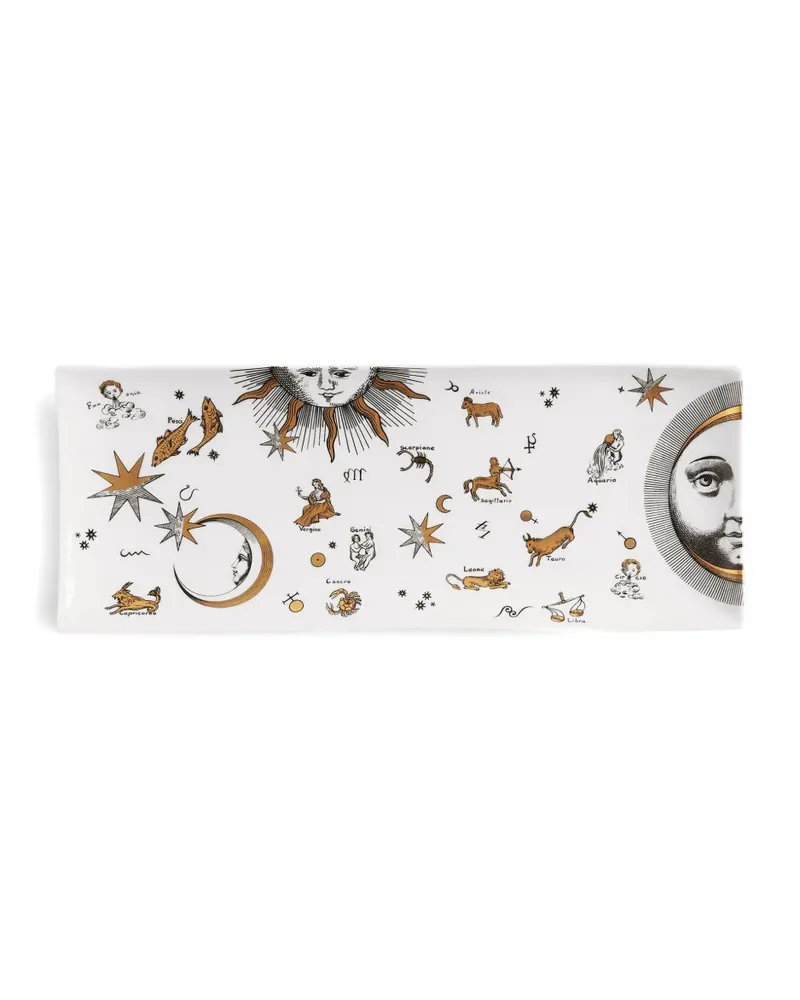 Fornasetti Schale mit astrologischen Motiven - Weiß Weiß