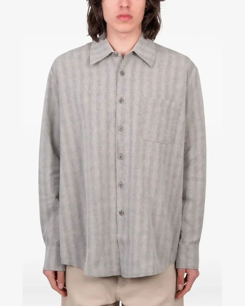 Our Legacy Above striped shirt - Grau Grau