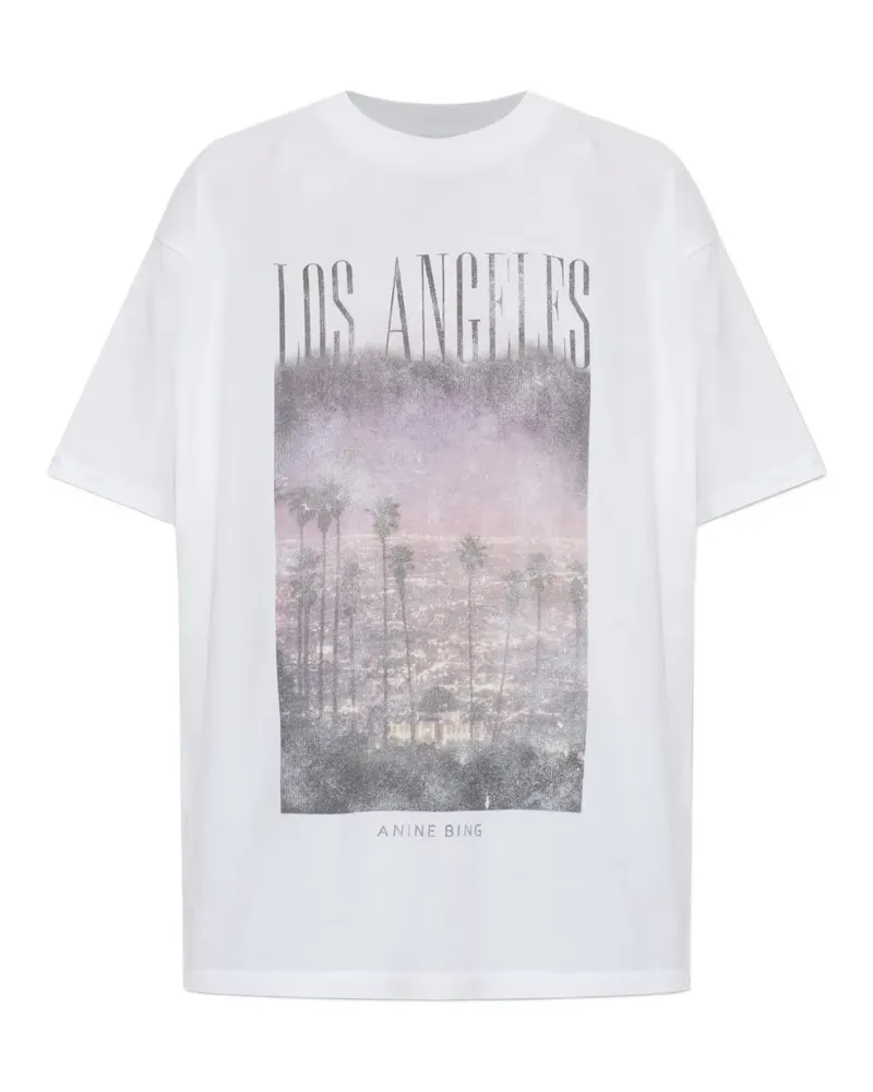 Anine Bing Cade T-Shirt mit Print - Weiß Weiß