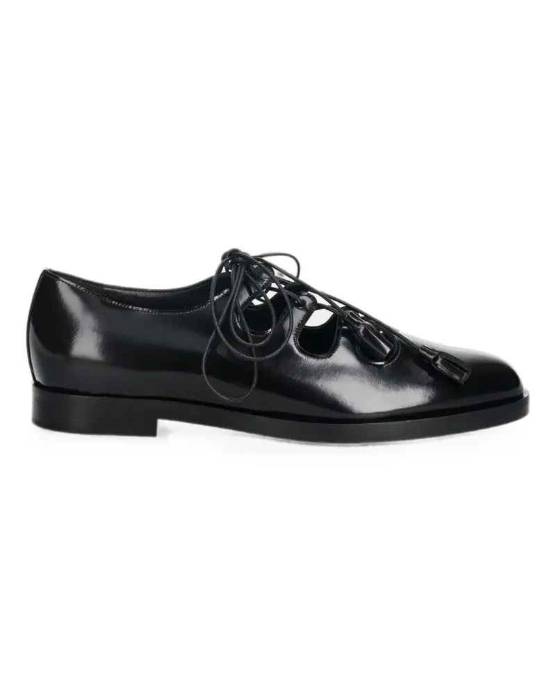 Max Mara tassel-detail lace-up flat shoes - Schwarz Schwarz