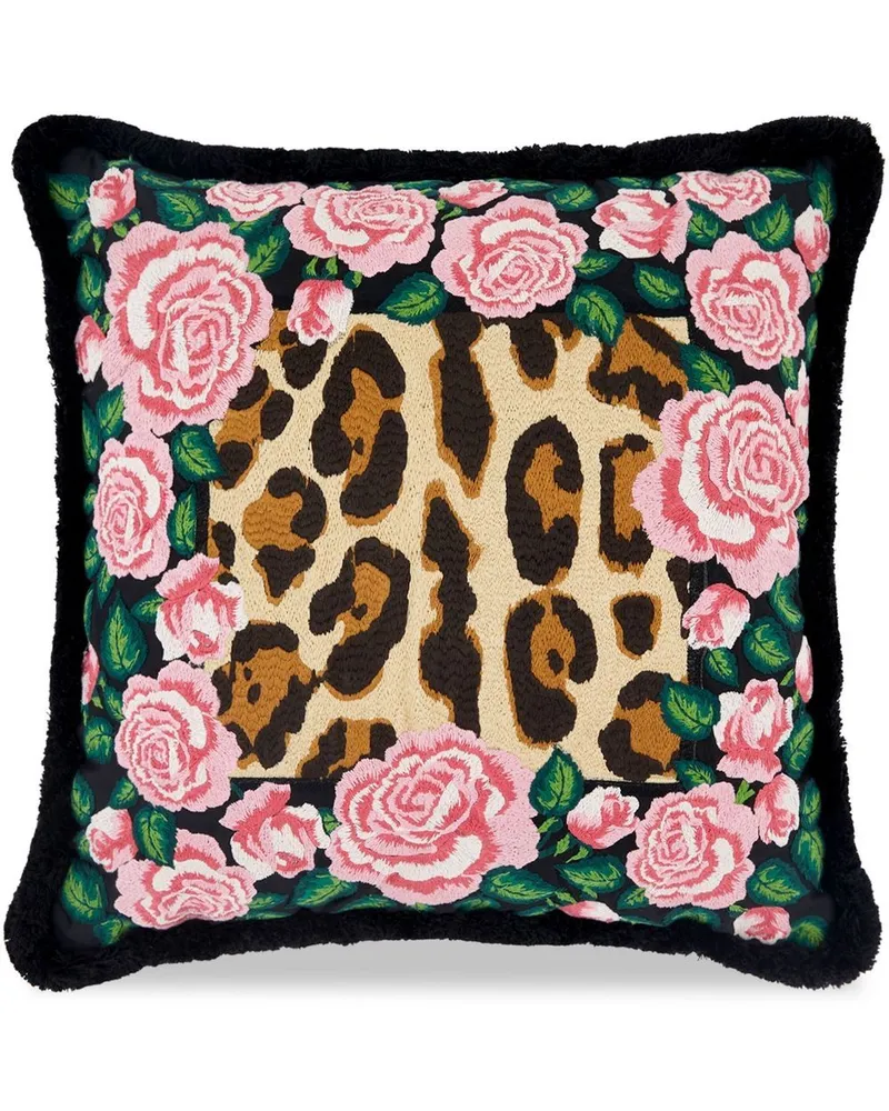Dolce & Gabbana Besticktes Kissen mit Print - Rosa Rosa