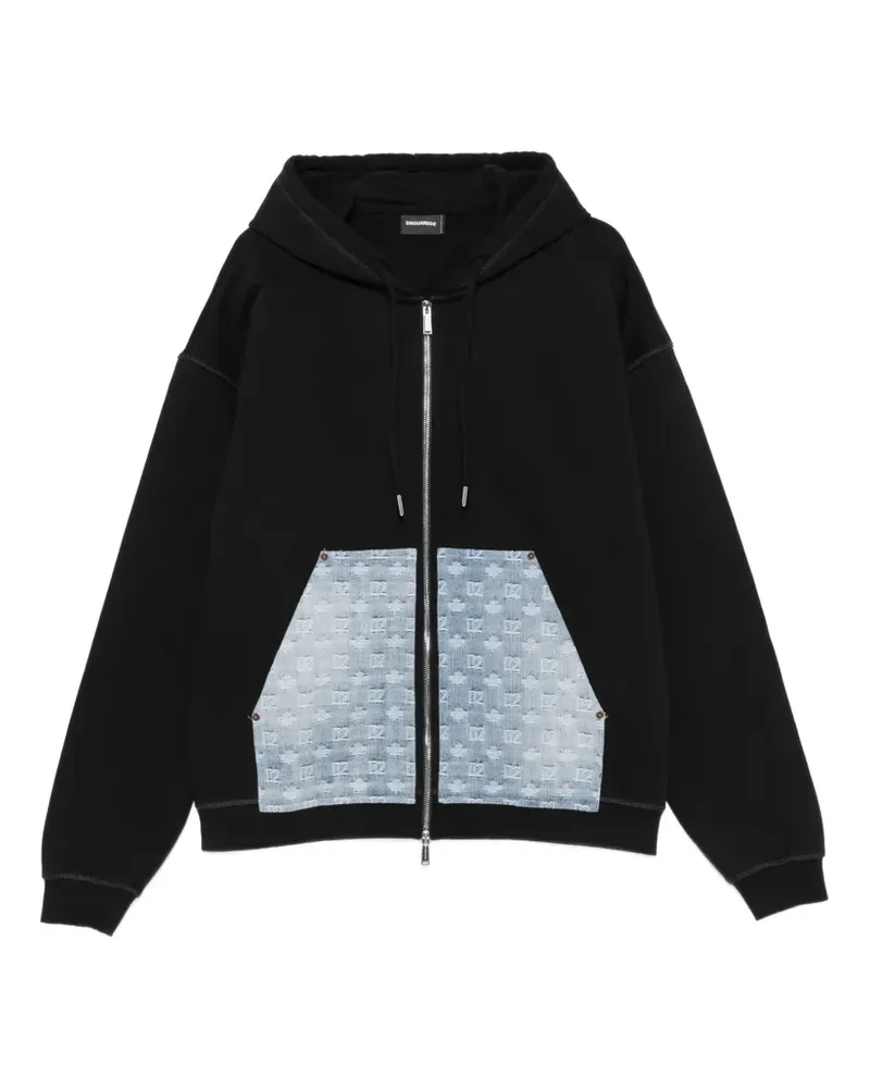 Dsquared2 monogram-pattern hoodie - Schwarz Schwarz
