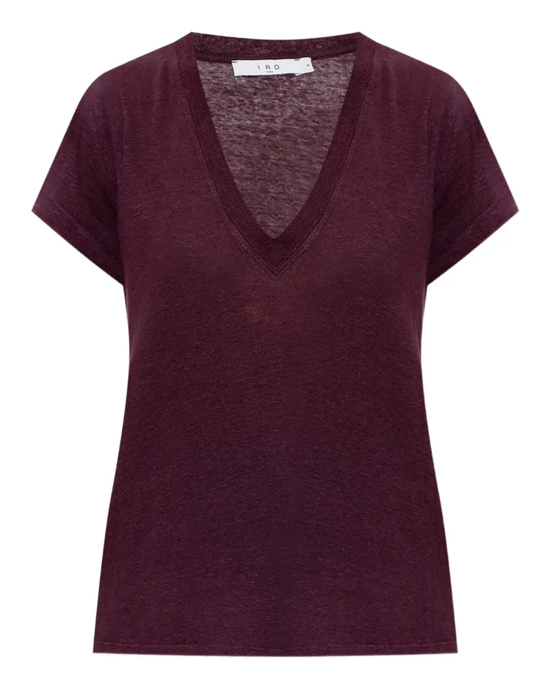 IRO T-Shirt mit V-Ausschnitt - Rot Rot