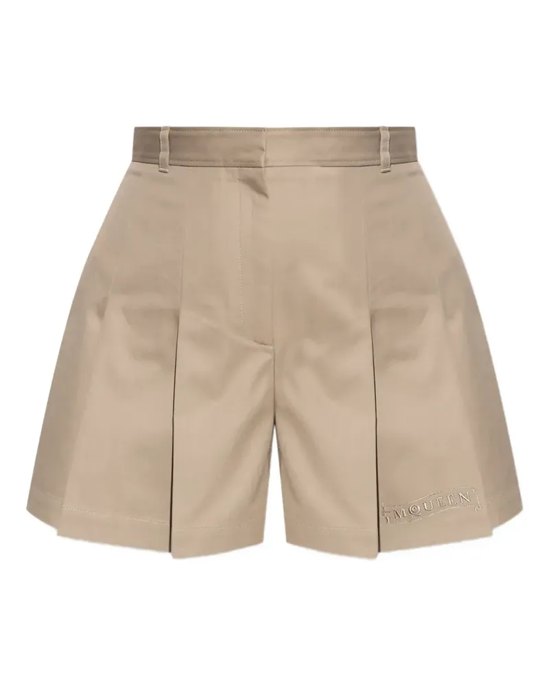 Alexander McQueen Shorts mit Bundfalten - Nude Nude