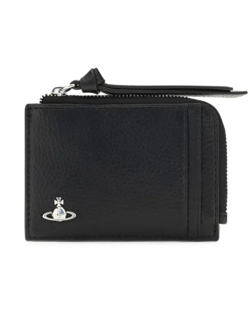 Vivienne Westwood Orb plaque leather card holder - Schwarz Schwarz