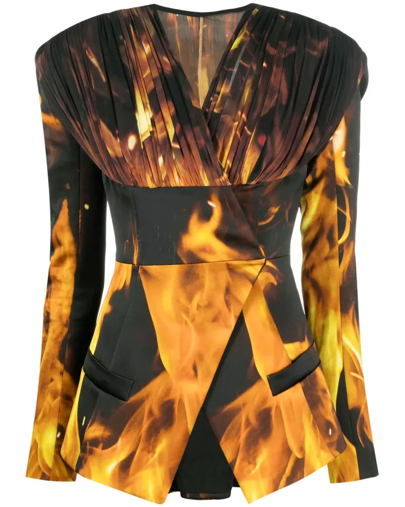 Balmain Kragenloser Blazer - Schwarz Schwarz