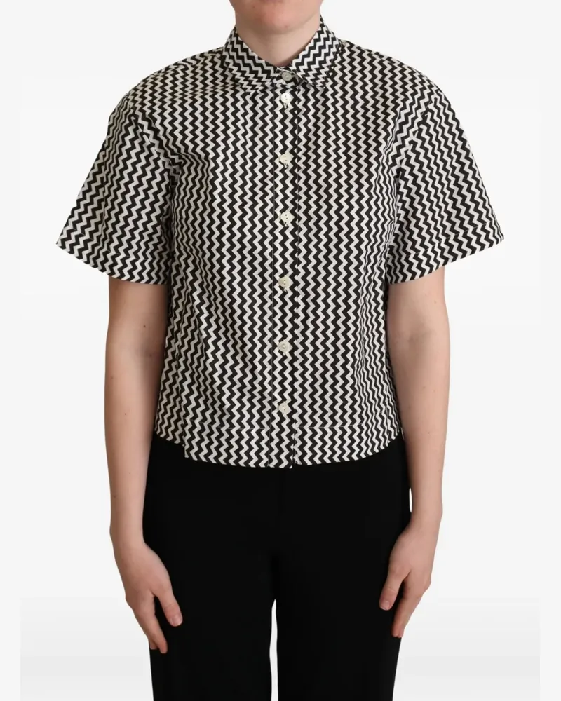 Dolce & Gabbana Hemd mit Zickzackmuster - Schwarz Schwarz