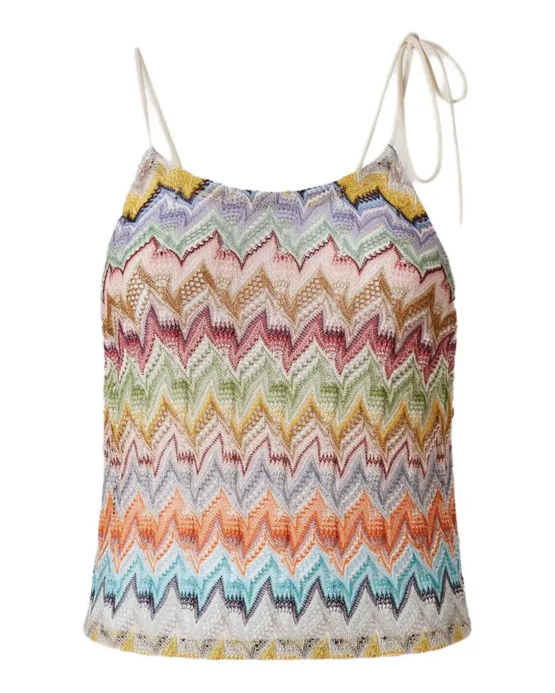 Missoni zigzag-knit halterneck top - Blau Blau