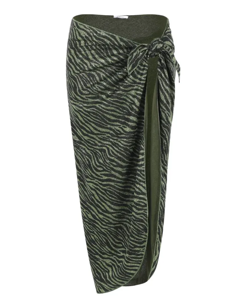 Oséree Lurex-Pareo mit Animalier-Print - Schwarz Schwarz