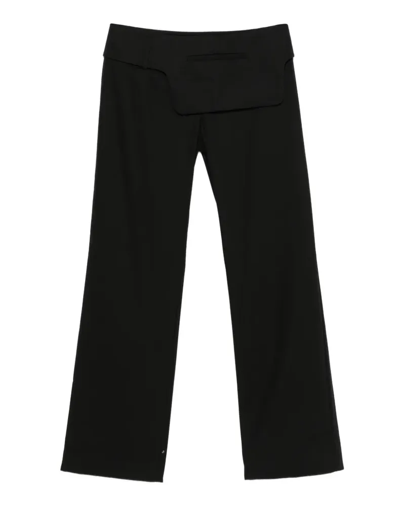 St. Agni belt-detail straight-leg trousers - Schwarz Schwarz