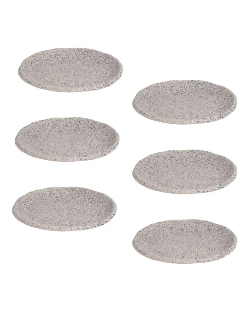Seletti speckled irregular-shaped plates (set of six) - Grau Grau