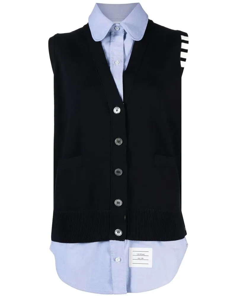 Thom Browne Milano Hemdweste - Blau Blau