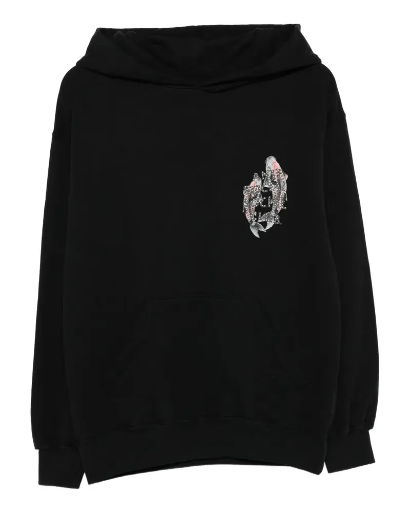 Anti Social Social Club Verzierter Hoodie mit Print - Schwarz Schwarz