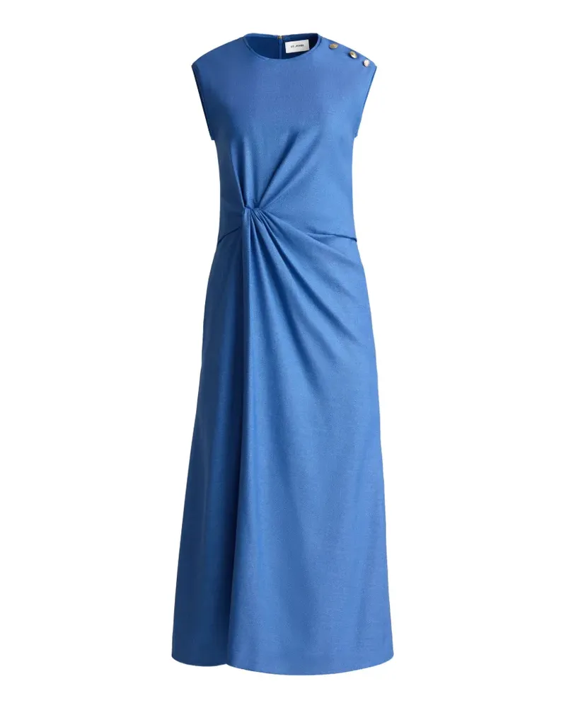 ST. JOHN button knot midi dress - Blau Blau