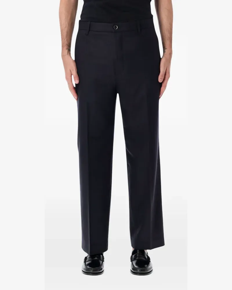 nine:inthe:morning pressed-crease trousers - Schwarz Schwarz