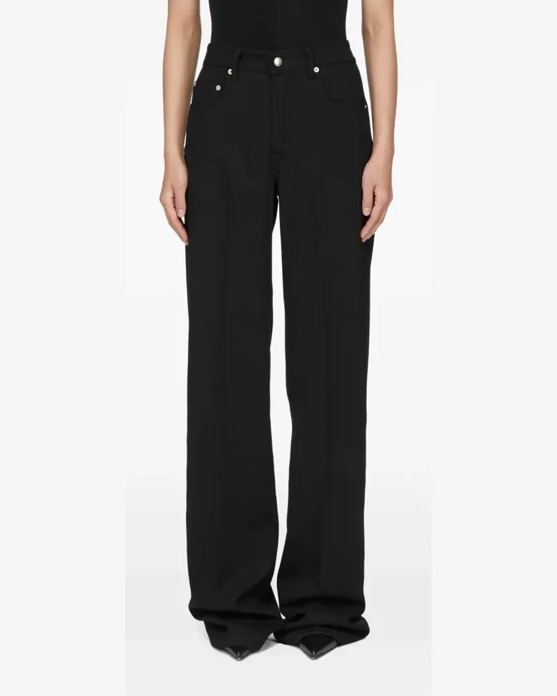 Rick Owens Weite Hose mit Bügelfalten - Schwarz Schwarz