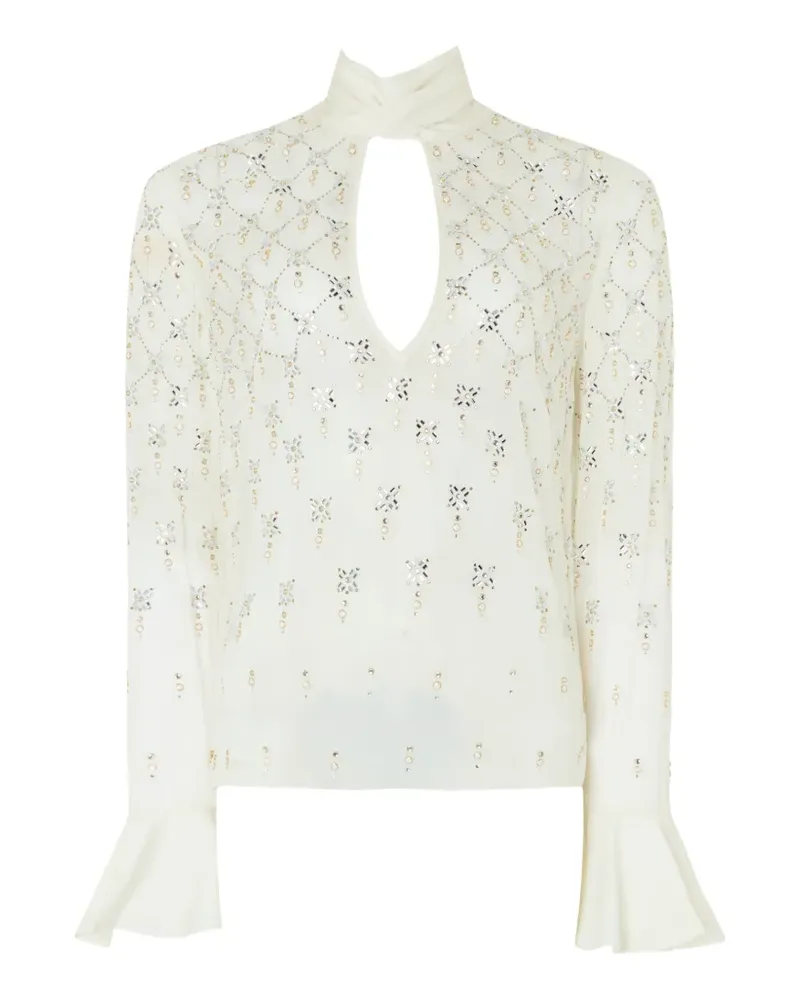 Temperley London Gallantry Bluse mit Kristallen - Nude Nude