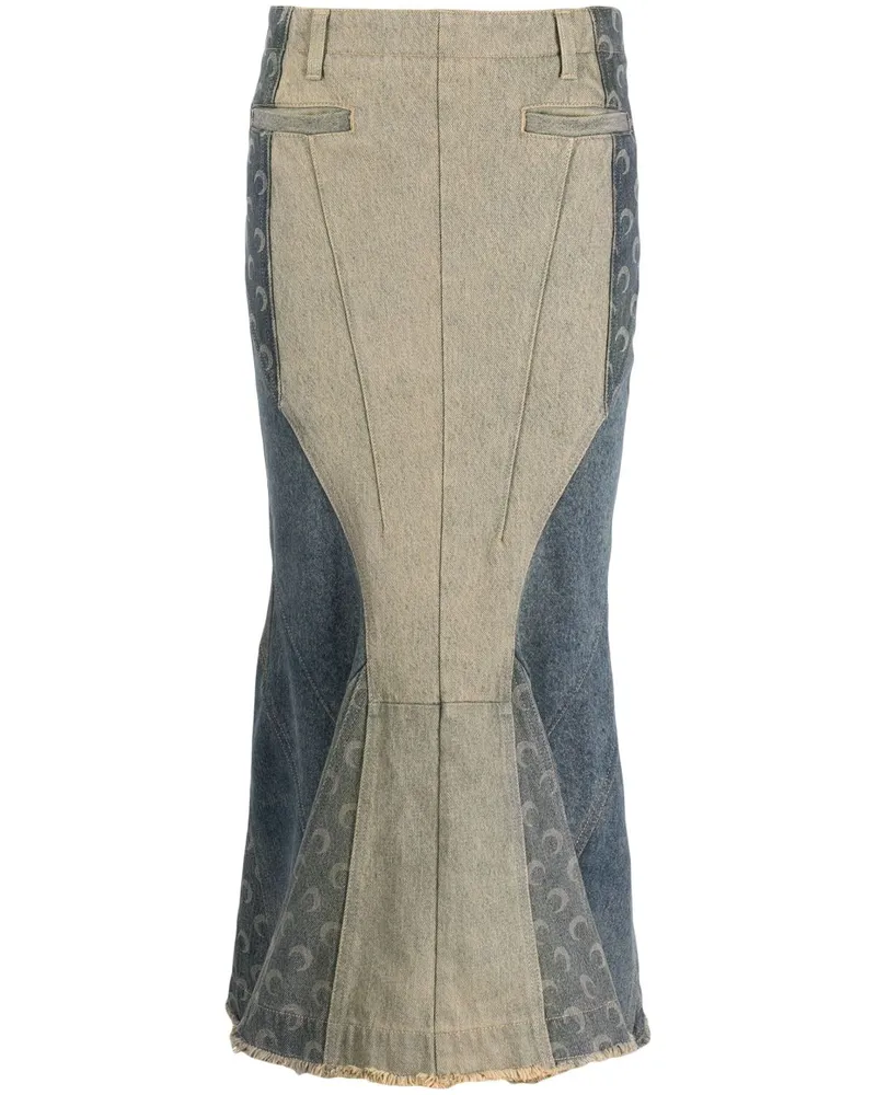 Marine Serre Ausgestellter Regenerated Jeansrock - Blau Blau