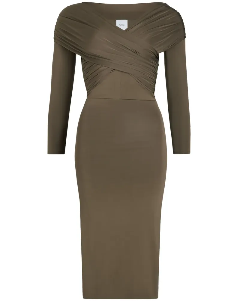 Patou Gewickeltes Jersey-Midikleid - Braun Braun