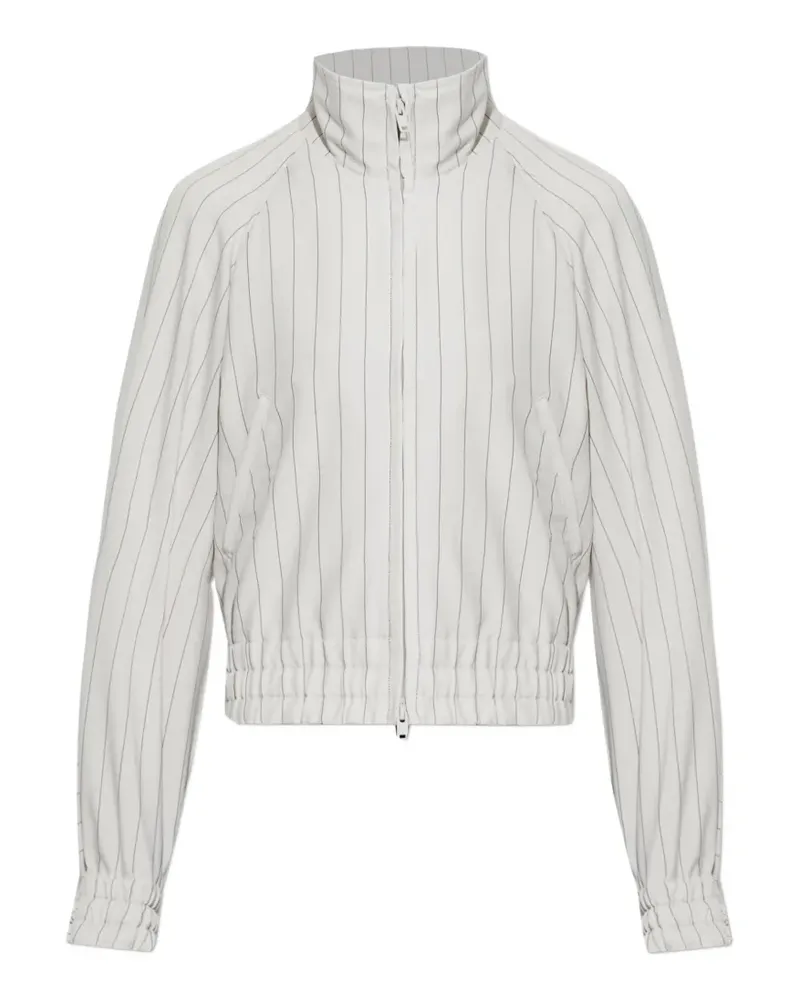 Y-3 Gestreifte Jacke mit Reißverschluss - Weiß Weiß