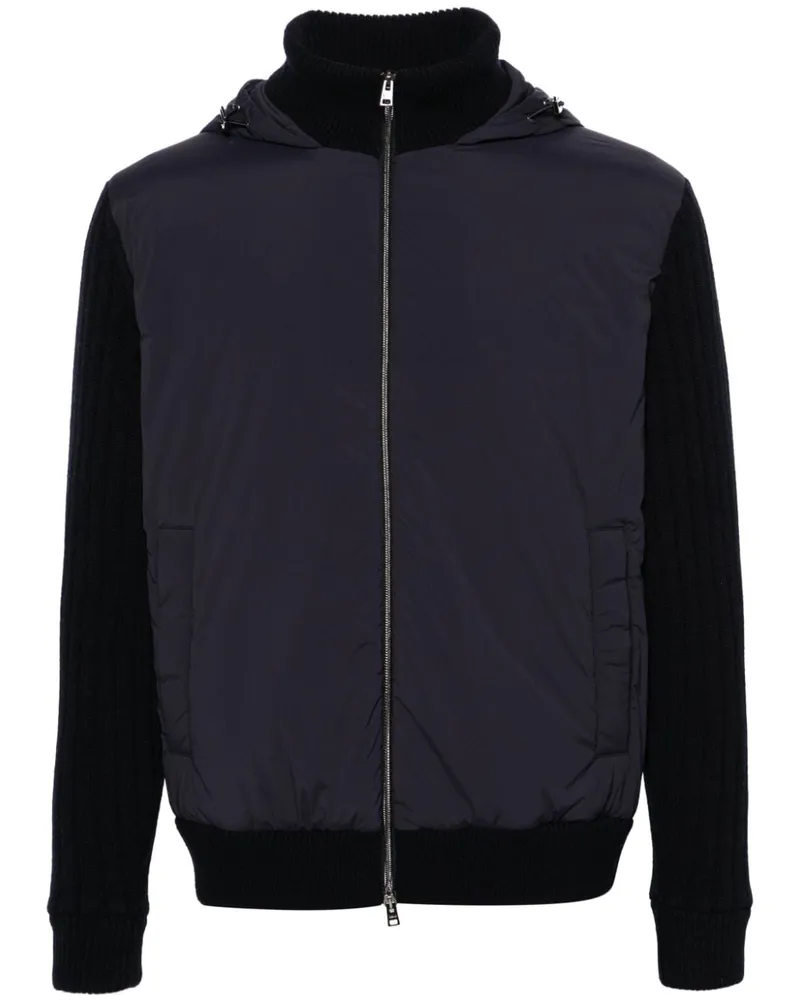 Herno Kapuzenjacke mit Strickeinsätzen - Blau Blau