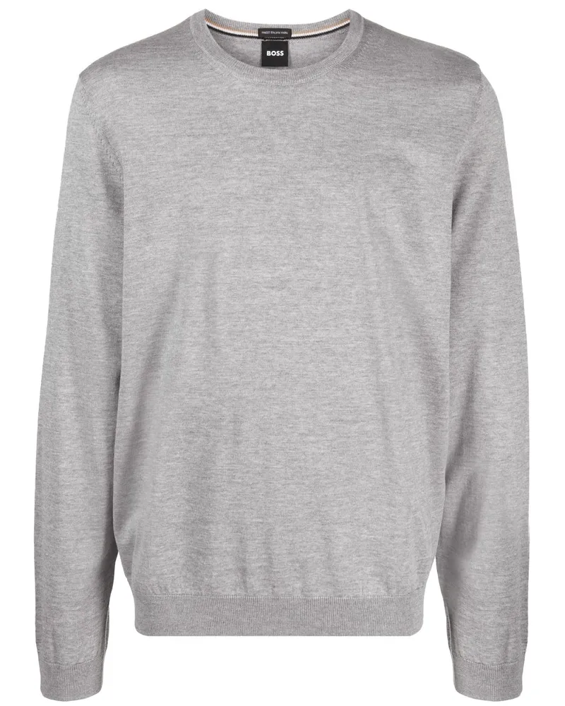 HUGO BOSS Pullover mit Rundhalsausschnitt - Grau Grau