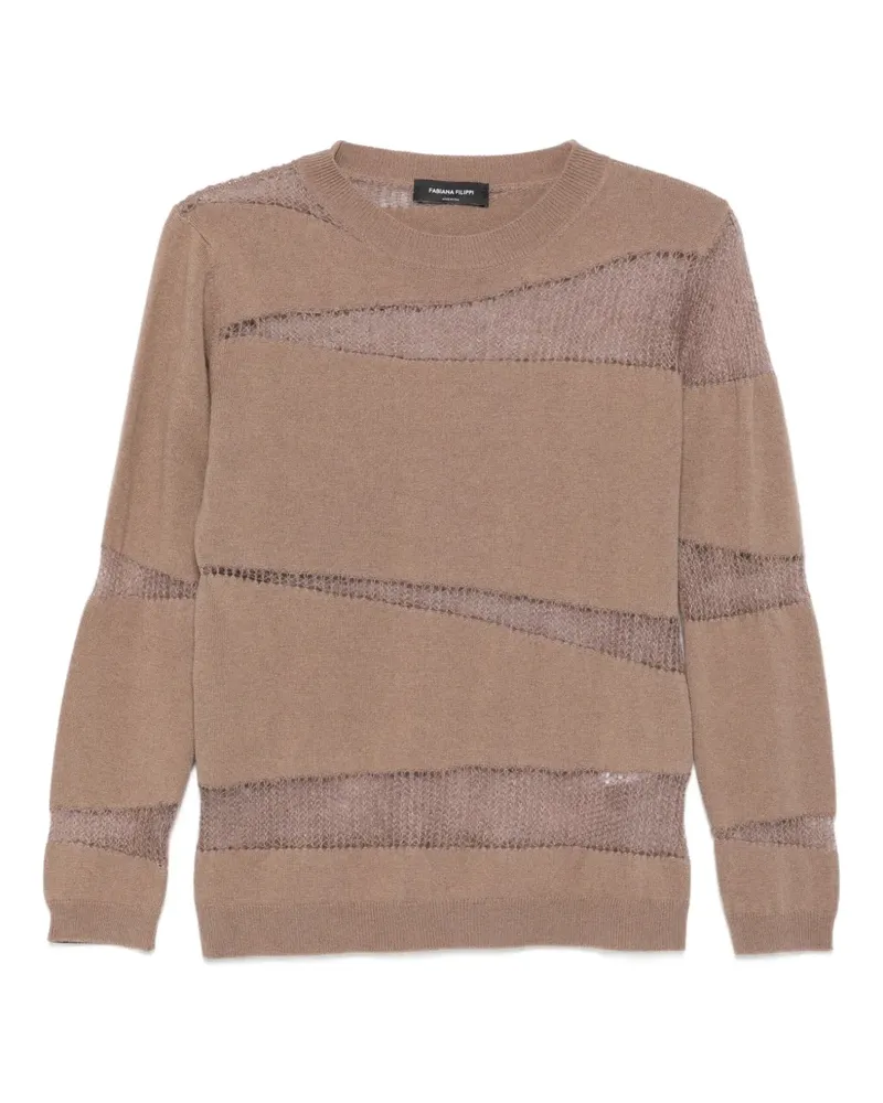 Fabiana Filippi Pullover mit Lochstrickmuster - Braun Braun