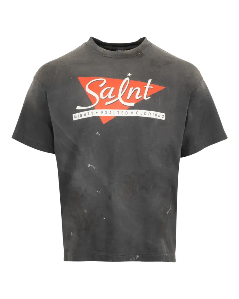 SAINT MXXXXXX T-Shirt mit Logo-Print - Schwarz Schwarz