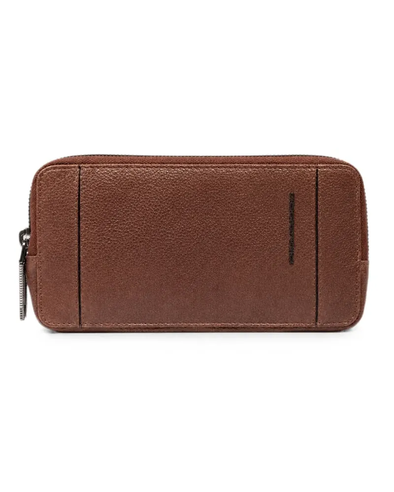 Piquadro Clutch mit Logo-Prägung - Braun Braun