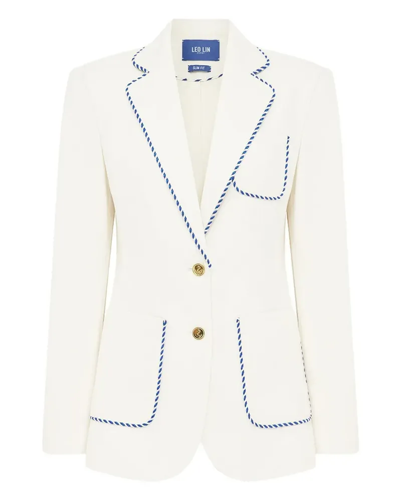 LEO LIN Jillian Blazer mit Cropped-Besatz - Weiß Weiß